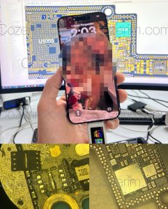 iPhone 15 Pro Max şarj entegresi (Tristar) değişimi sonrası anakart onarımı